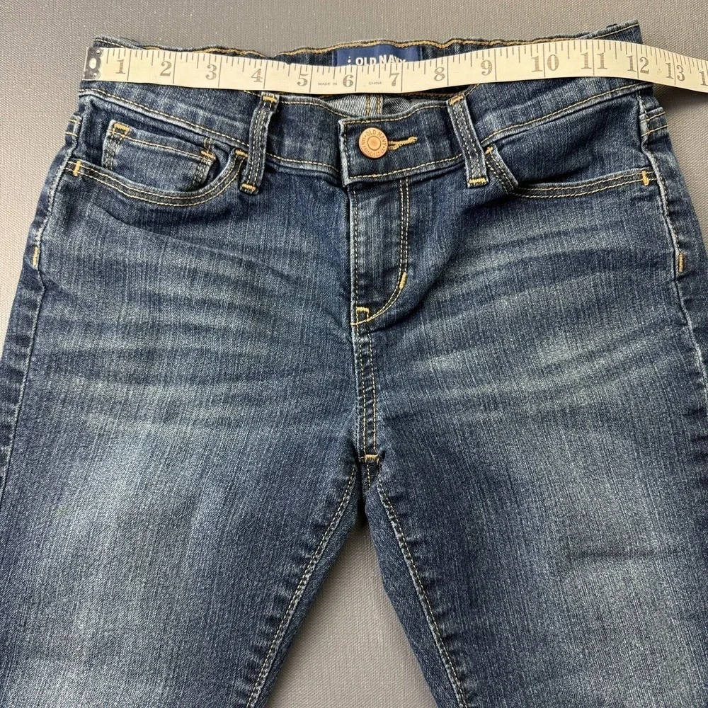 Old Navy Jeans Girls 12 Blue Medium Wash Skinny Stretch Denim Retro Classic Fit